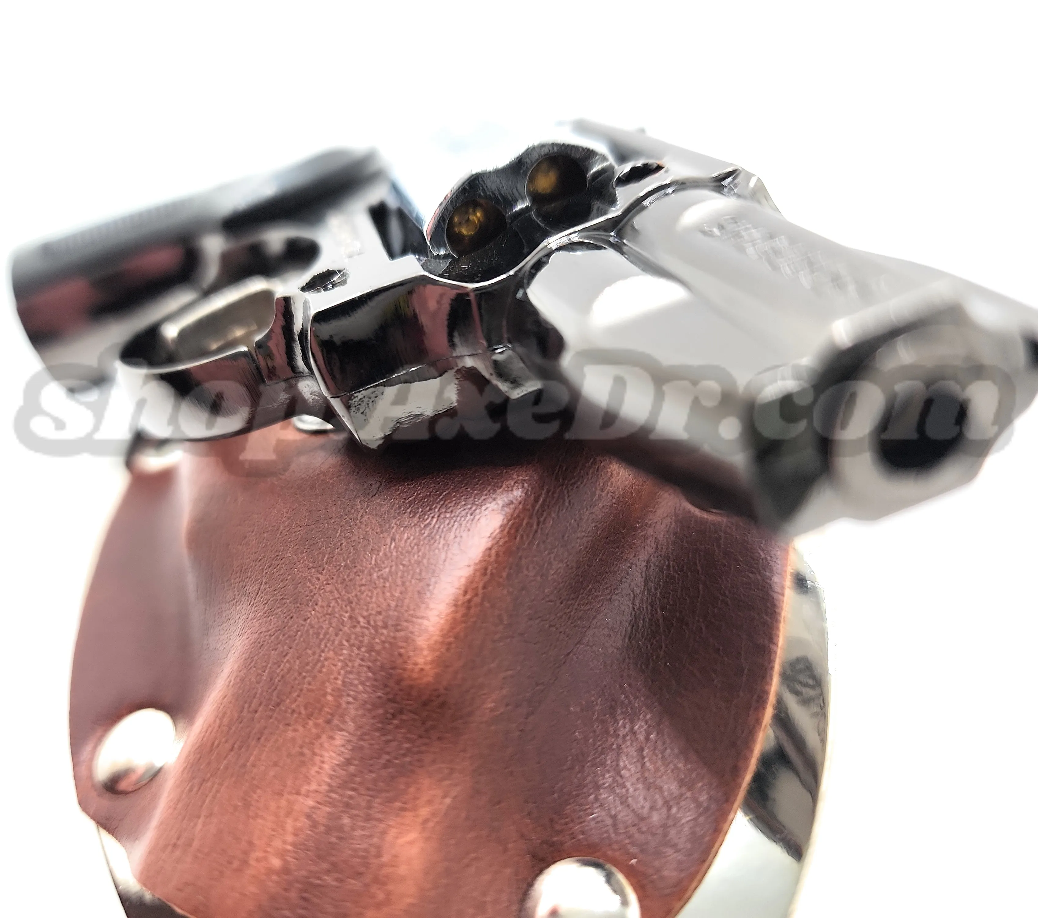 Snub Nose Revolver Pistol Jet Lighter Rotating Cylinder Belt Buckle