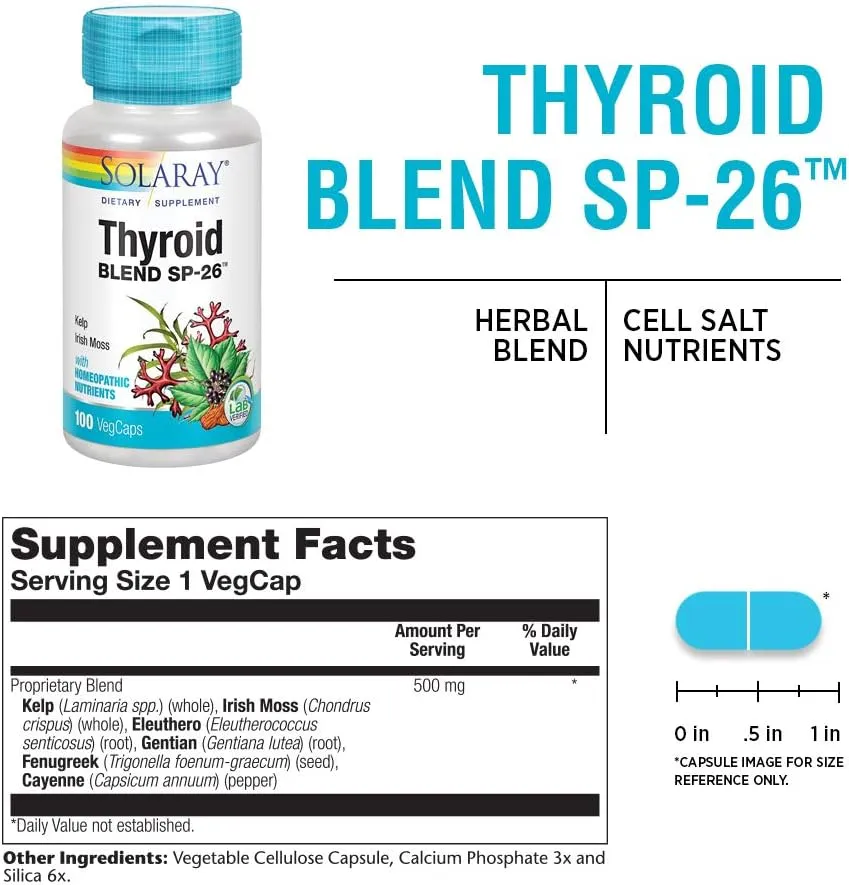Solaray Thyroid Blend SP-26 100 Caps