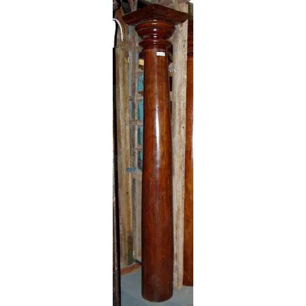 Solid Mahogany and Teak Architectural Column