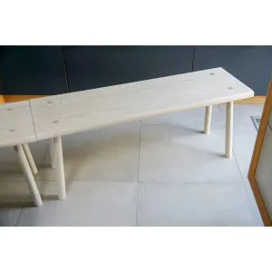 Solid Oak Bench and Stool