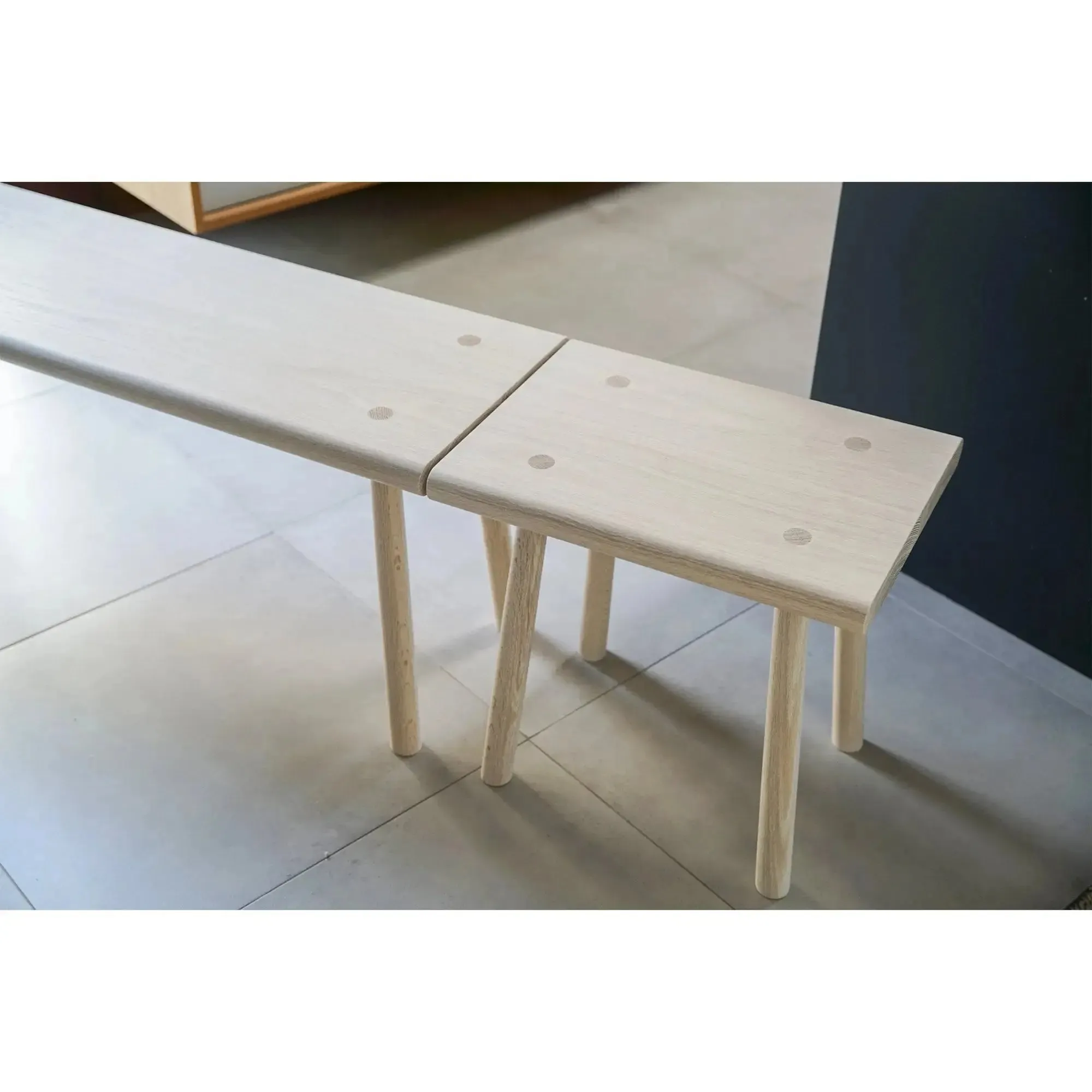 Solid Oak Bench and Stool