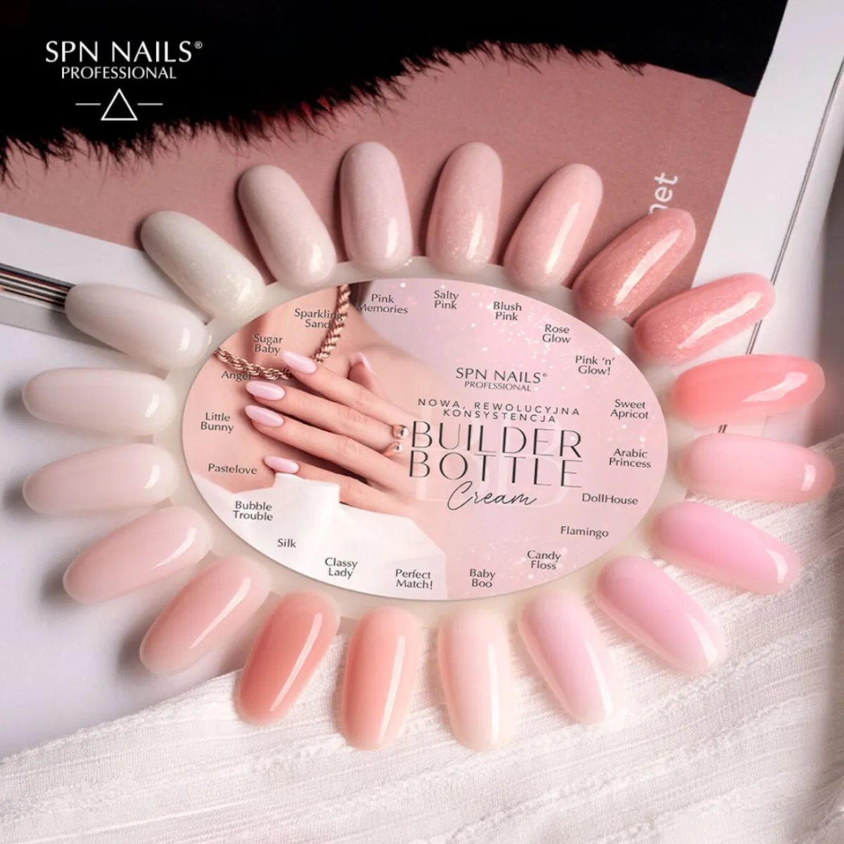 SPN Nails Builder Bottle Cream Sparkling Sand