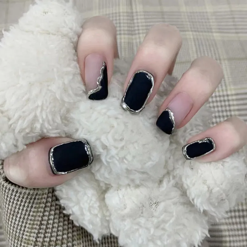 Square Dark Brushed French Silver
