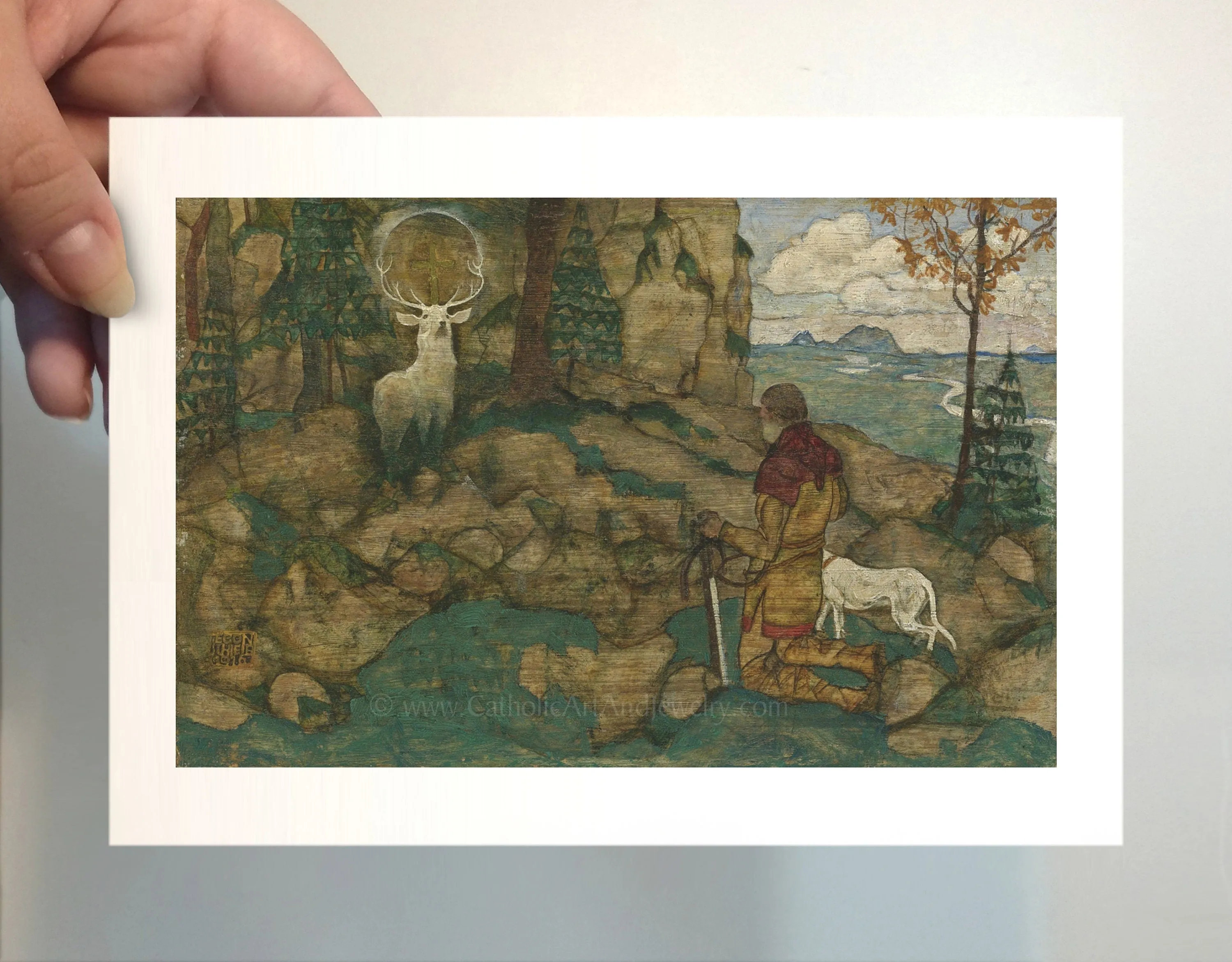 St. Hubert – Patron of Hunters –  Egon Schiele – Catholic Art Print – Archival Quality