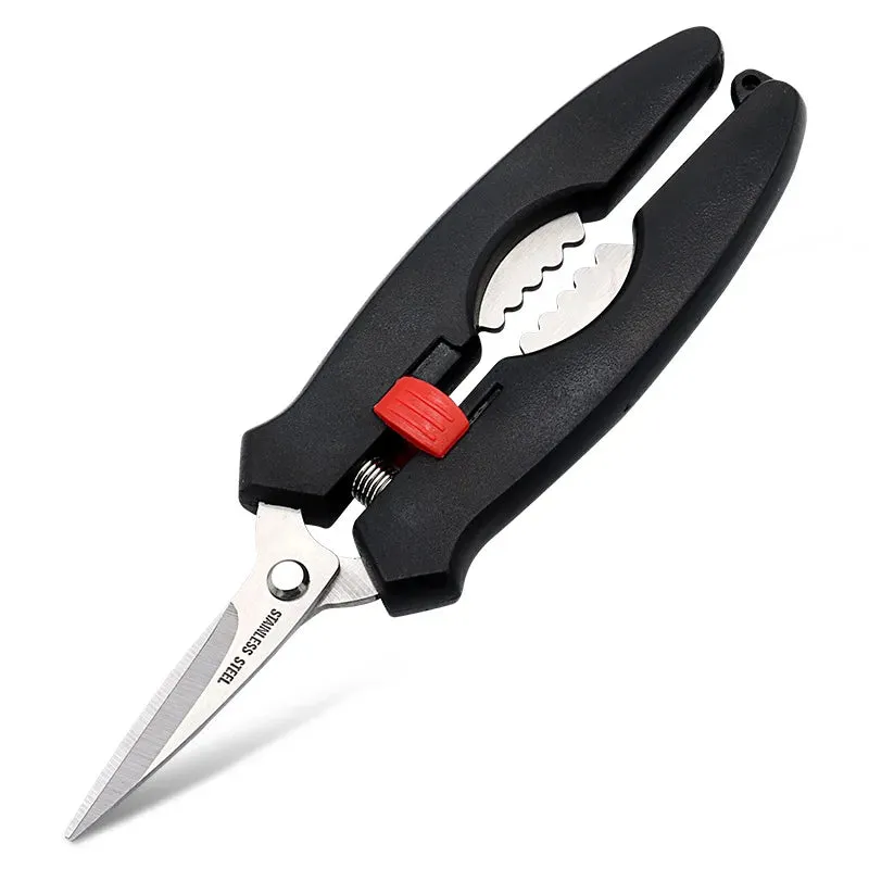 Stainless Steel Seafood Crab Lobster Tool Multi-purpose ABS Handle Kitchen Scissors With Nutcracker
