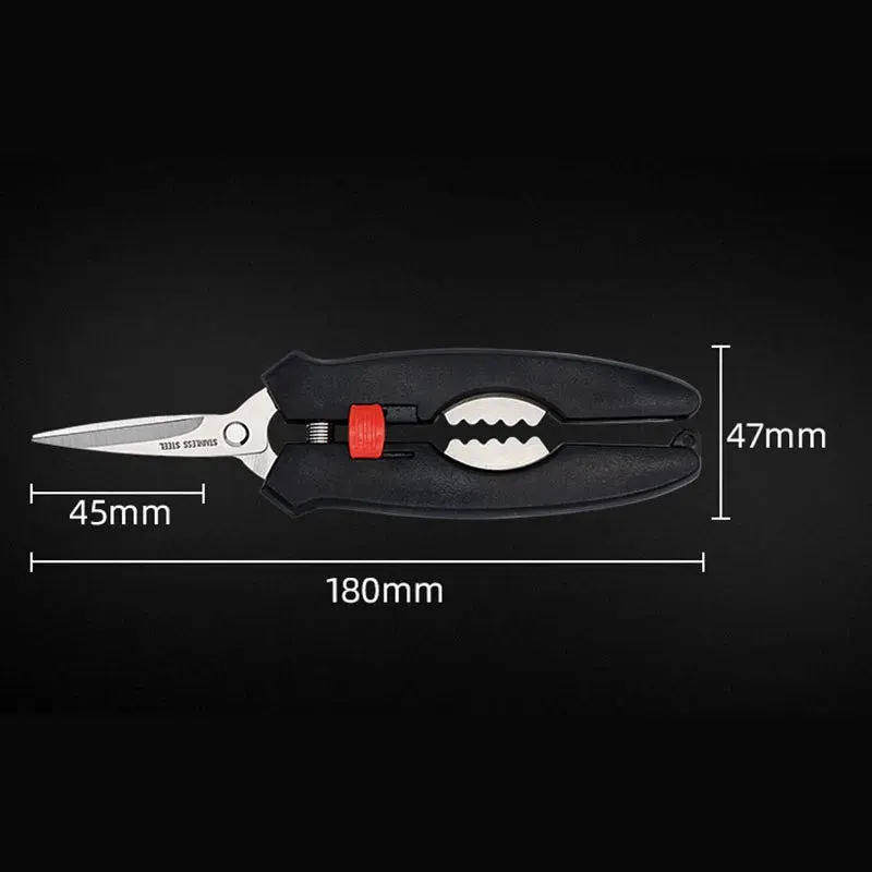 Stainless Steel Seafood Crab Lobster Tool Multi-purpose ABS Handle Kitchen Scissors With Nutcracker