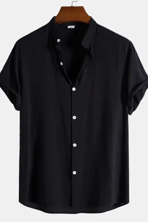 Stand Collar Solid Shirts
