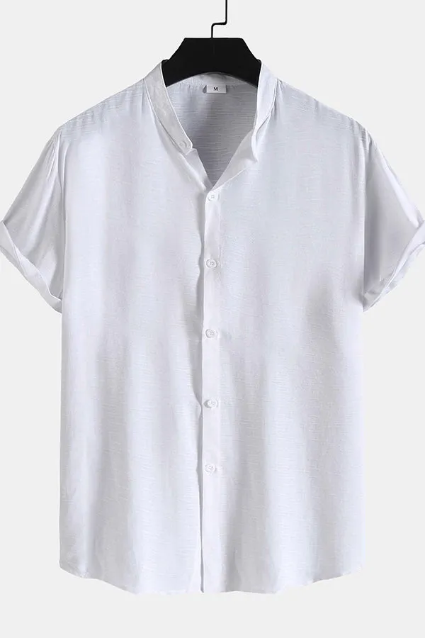Stand Collar Solid Shirts