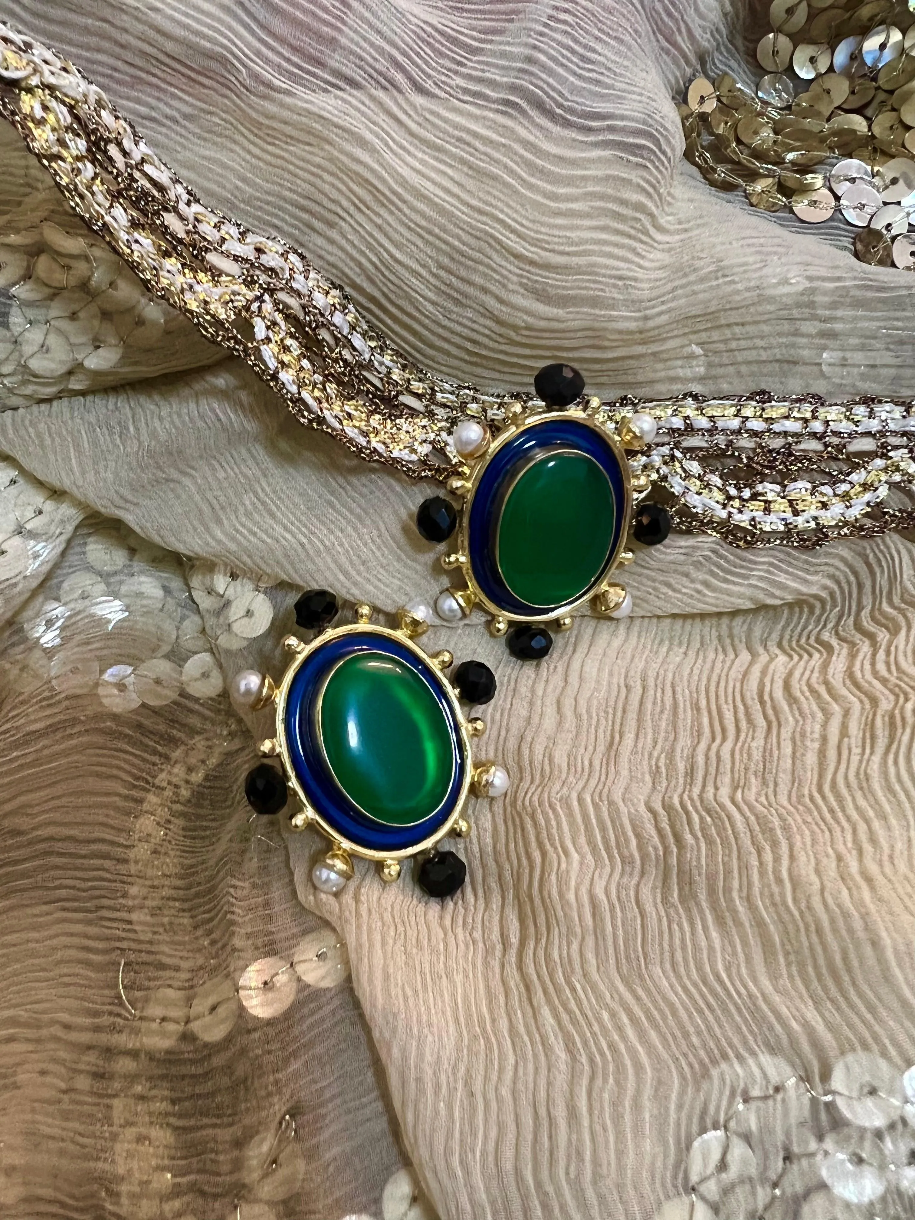 Statement Pearl and Stone Studs