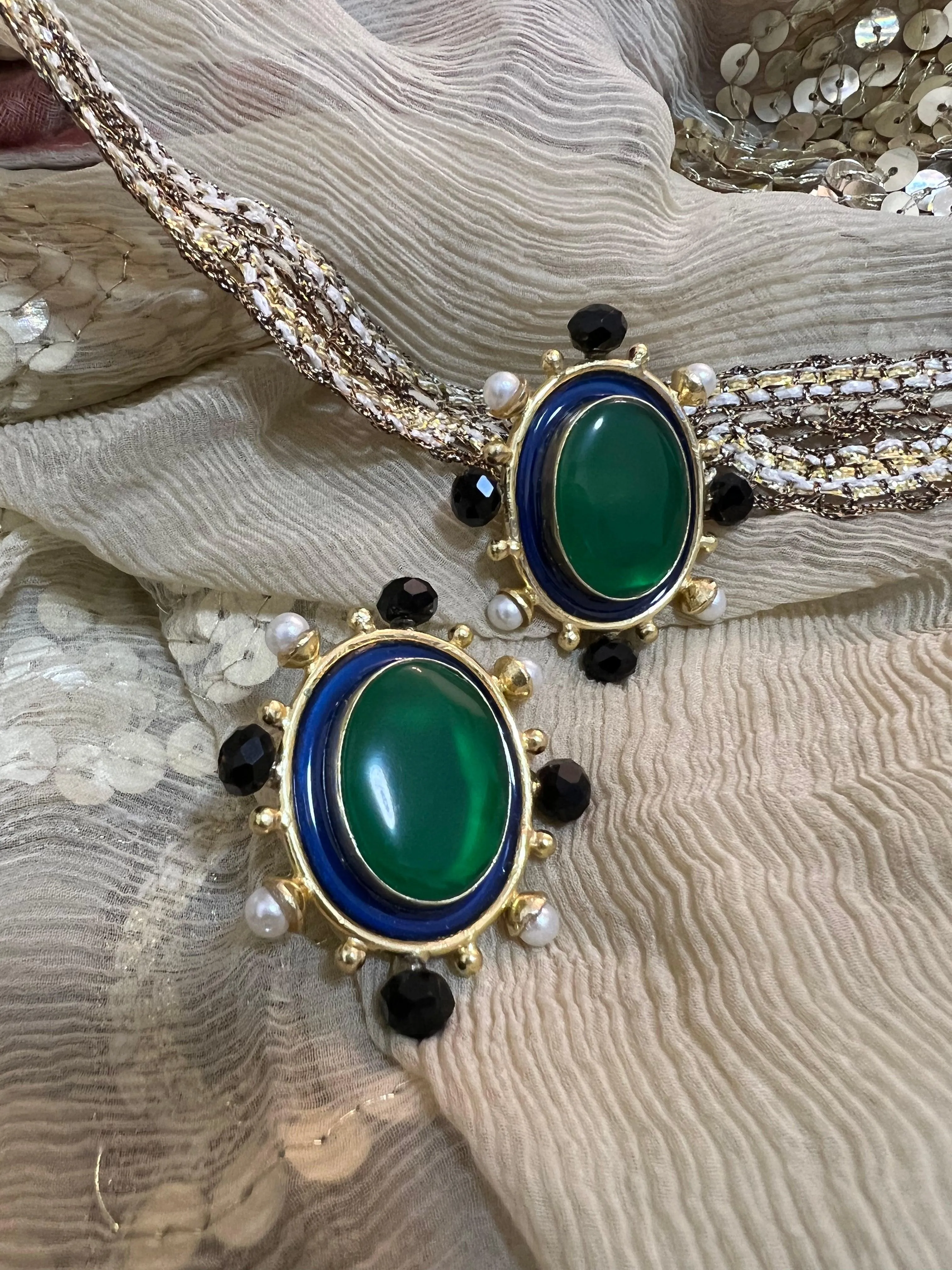 Statement Pearl and Stone Studs