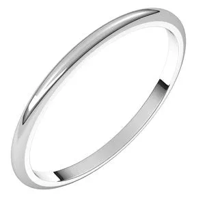 Sterling Silver 1.5 mm Half Round Band Size 6