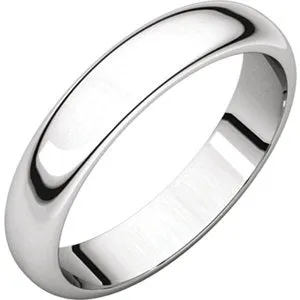 Sterling Silver 4 mm Half Round Band Size 9.5