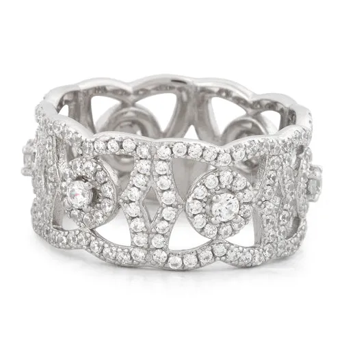 Sterling Silver Elegant Eternity Pave CZ Ring