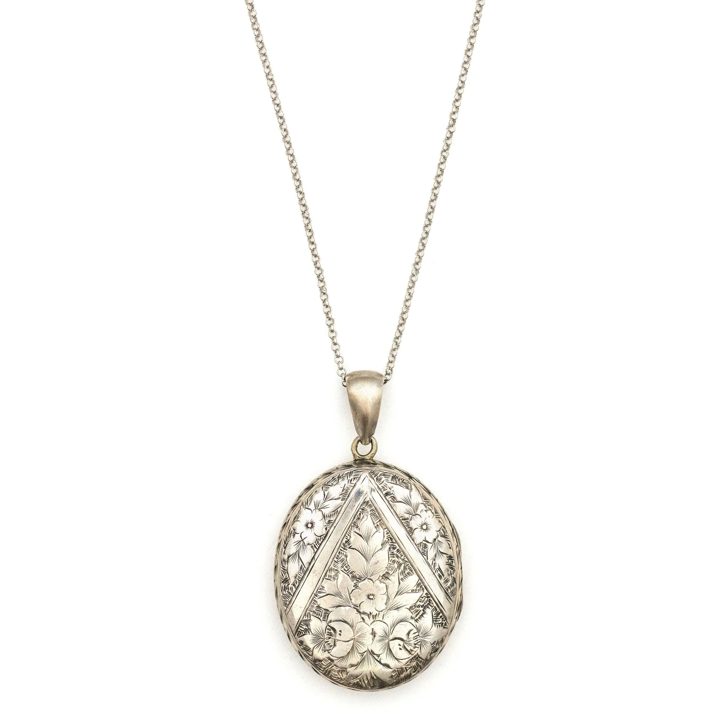 Sterling Silver Floral Compass Locket