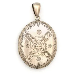 Sterling Silver Floral Compass Locket