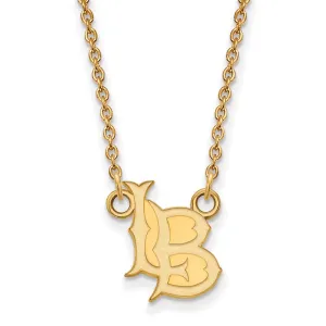 Sterling Silver Gold-plated California State University Long Beach L-B Small Pendant 18 inch Necklace