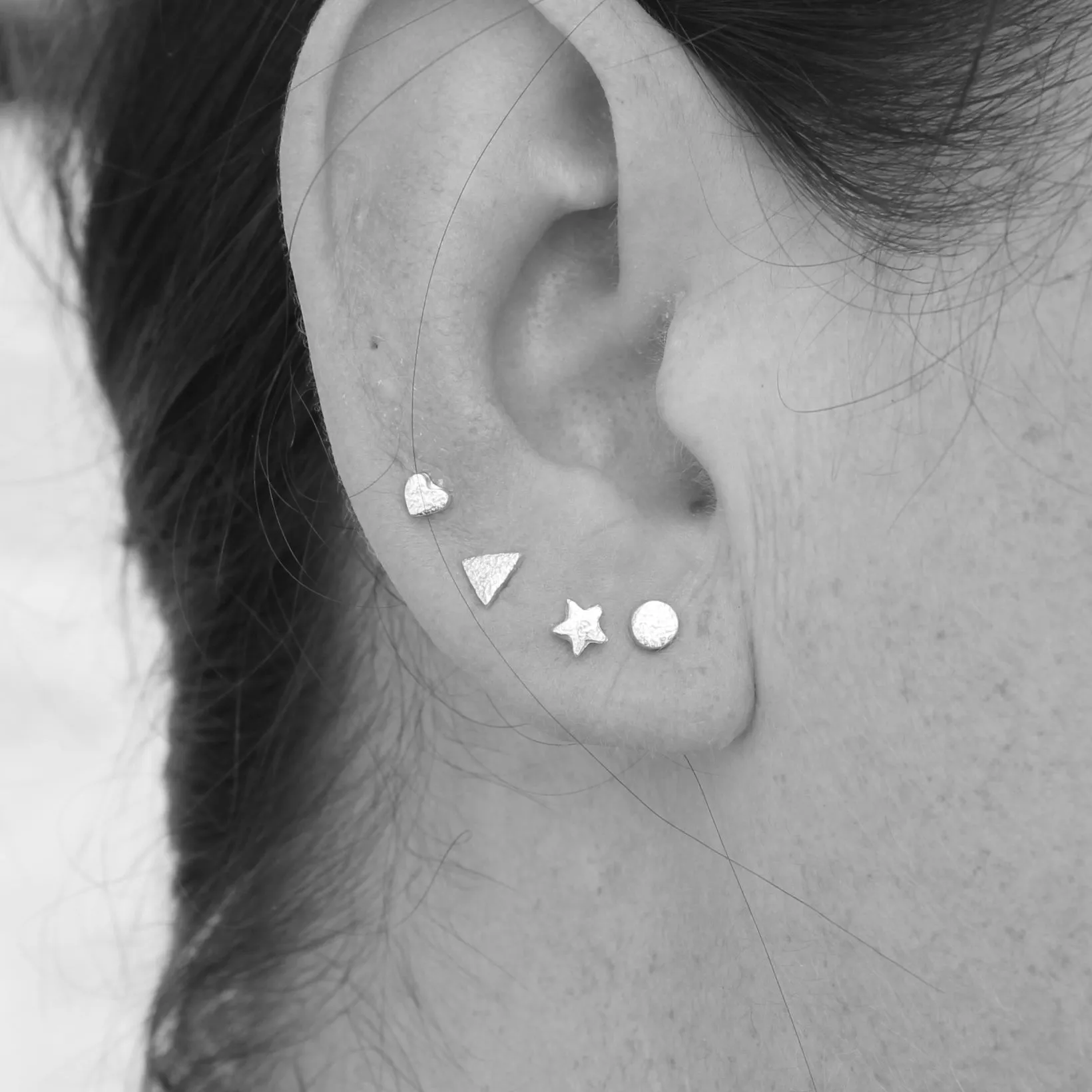 Sterling Silver Mini Studs Cloud and Raindrop Mismatch