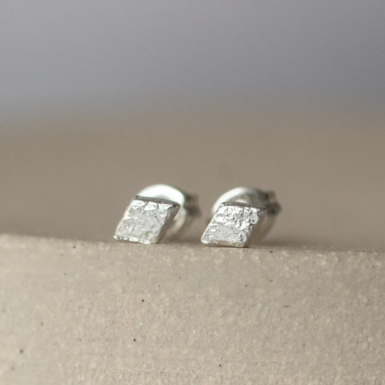Sterling Silver Mini Studs Diamond