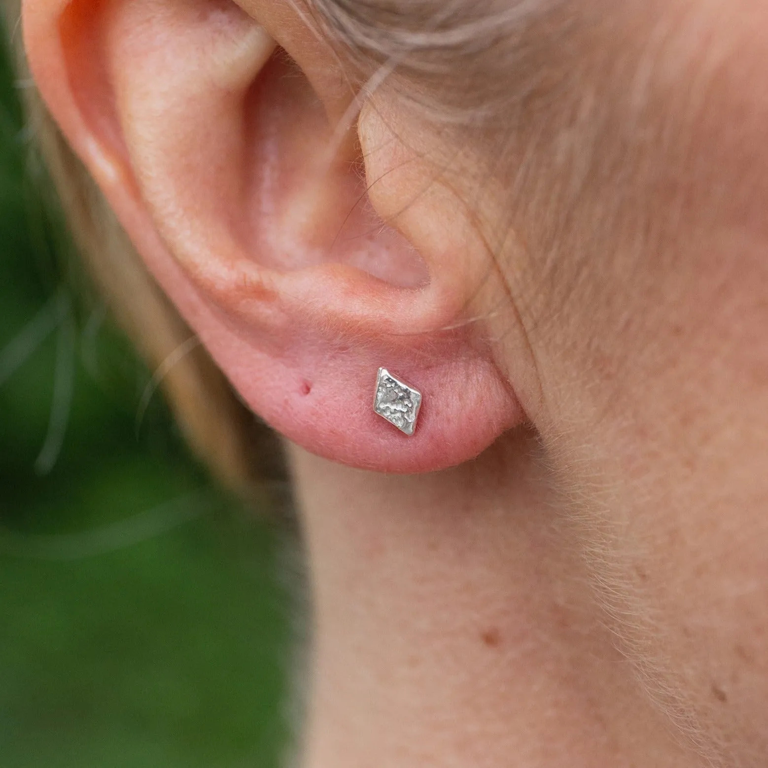 Sterling Silver Mini Studs Diamond