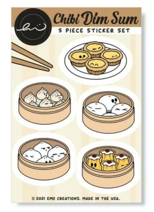 Sticker set chibi Dim Sum-Emii Creations