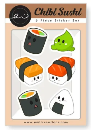 Sticker set chibi SUSHI-Emii Creations