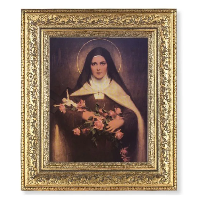 St.Therese Lisieux in Gold Leaf Antique Frame
