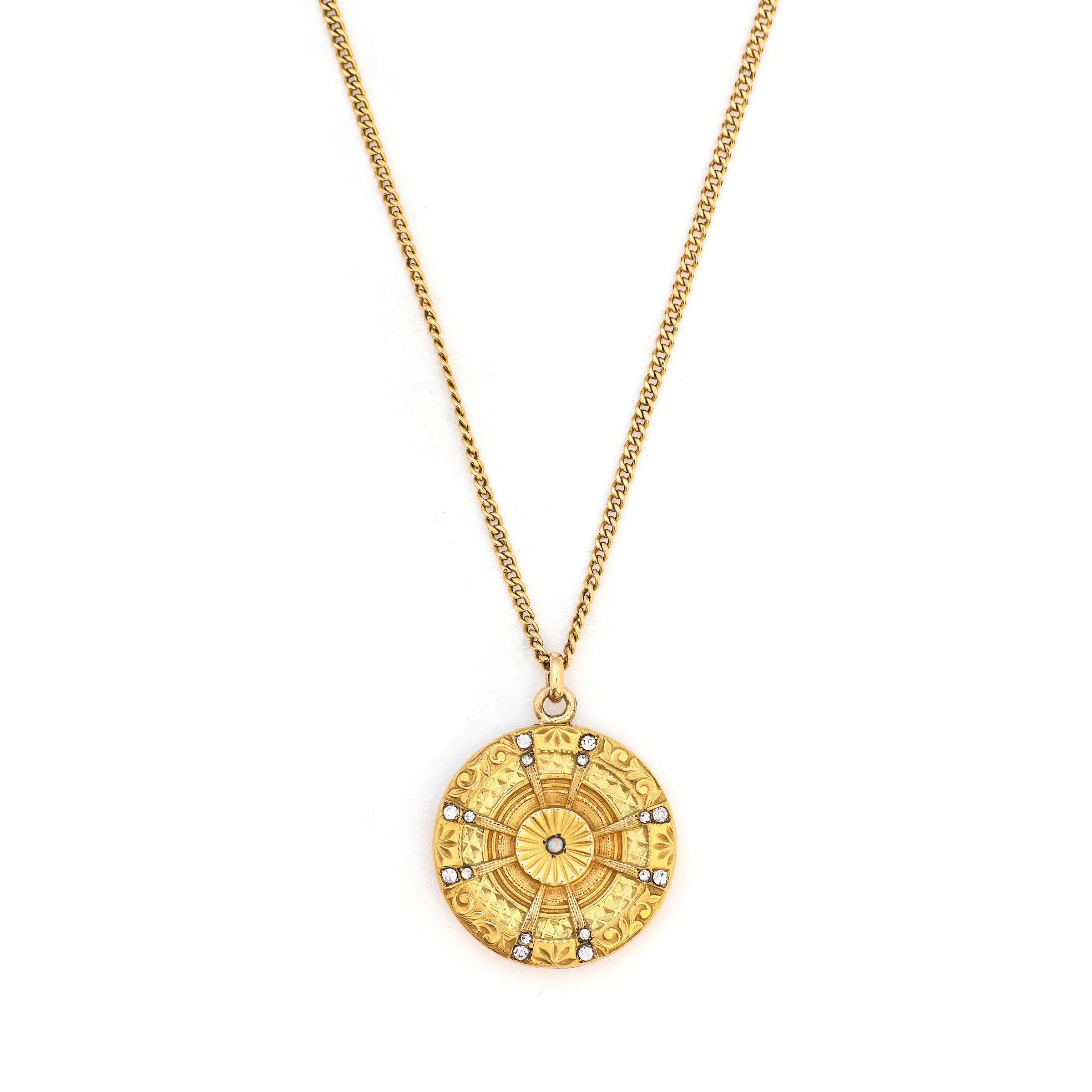 Sun Goddess Opal Antique Locket