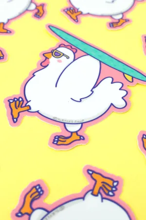 Surfin Chicken Sticker