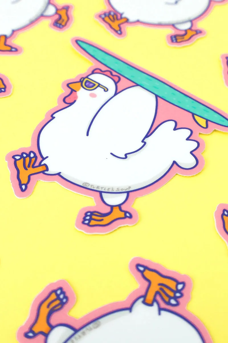 Surfin Chicken Sticker