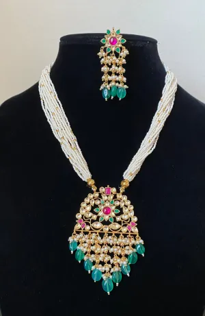 Sushma Reddy Vimya 2 Pachi Kundant Sugar Pearls Maala Set With Gold Finish