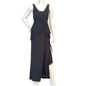 Tadashi Shoji Vintage Formal Black Gown dress Long Bodycon Lined Size XS