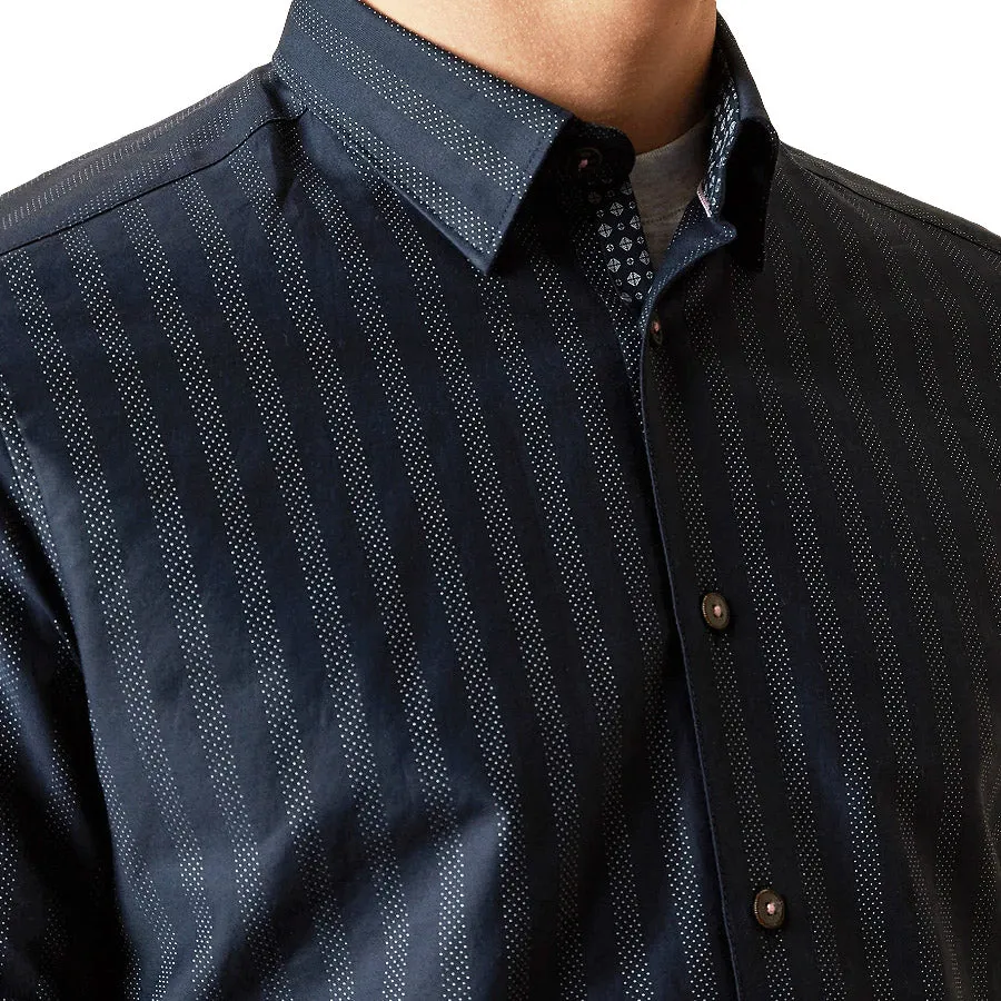 Ted Baker - HANDEEZ Dotted Striped SS Shirt in Navy