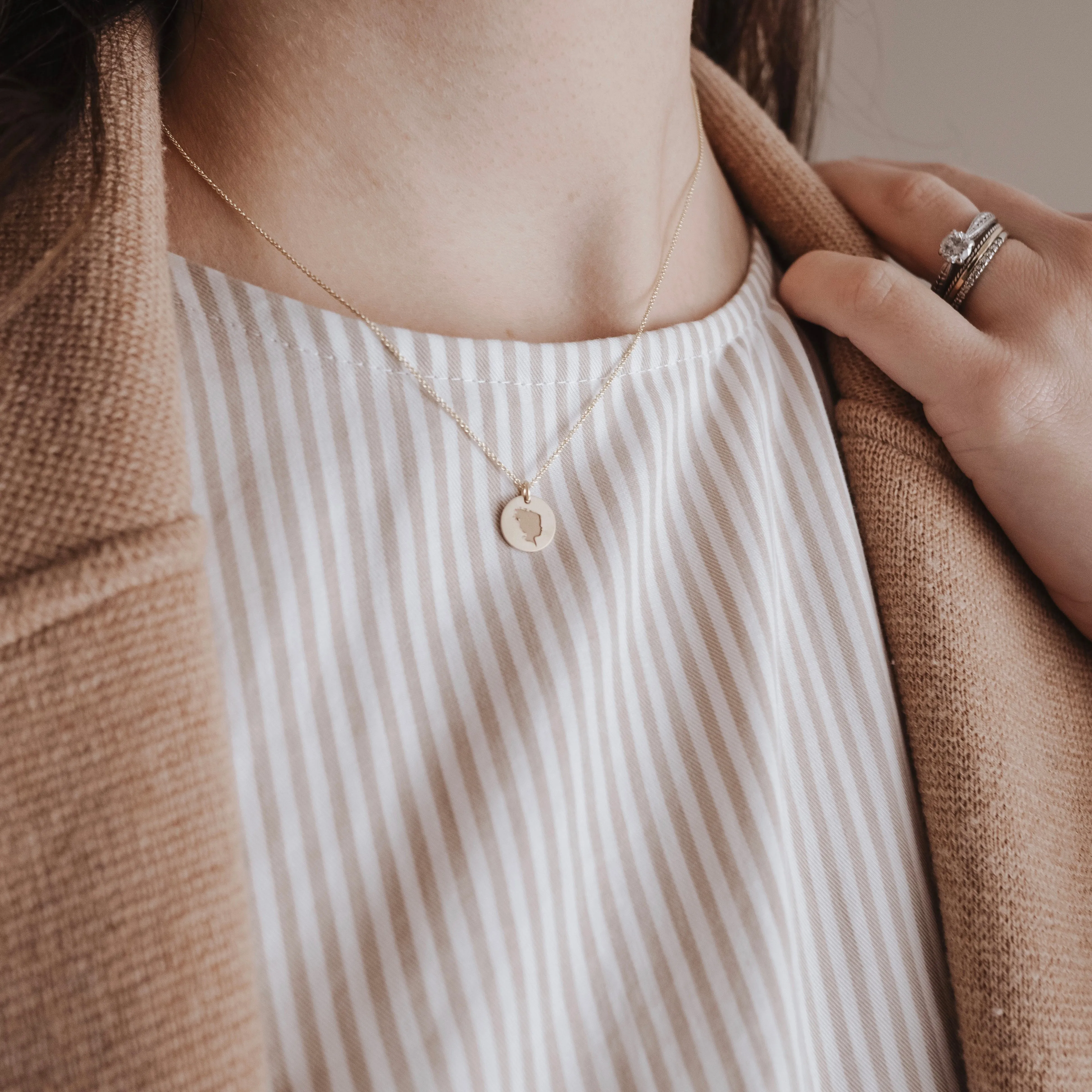 The 14k Elegant Solid Gold *Petite* Coin Necklace