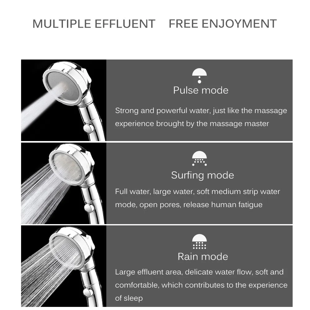 The Misugi - 3 In 1 High Pressure Showerhead (US Standard Hose Size)