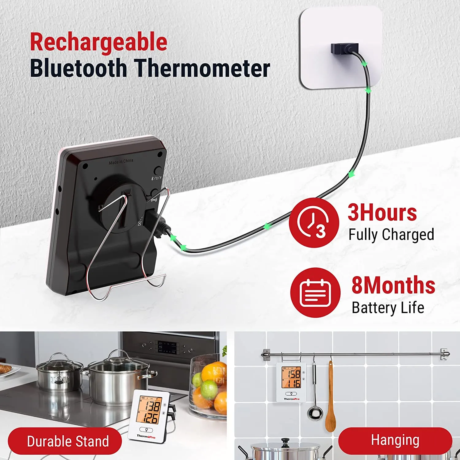 ThermoPro TP910 Wireless Smart Thermometer 2 Probes Free App