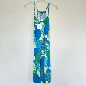 TORI RICHARD Honolulu Aw Shucks Tourquoise Blue Green Shell Resort Dress XS