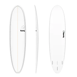 TORQ TET 7'4" VOLUME PLUS - WHITE / PINLINE