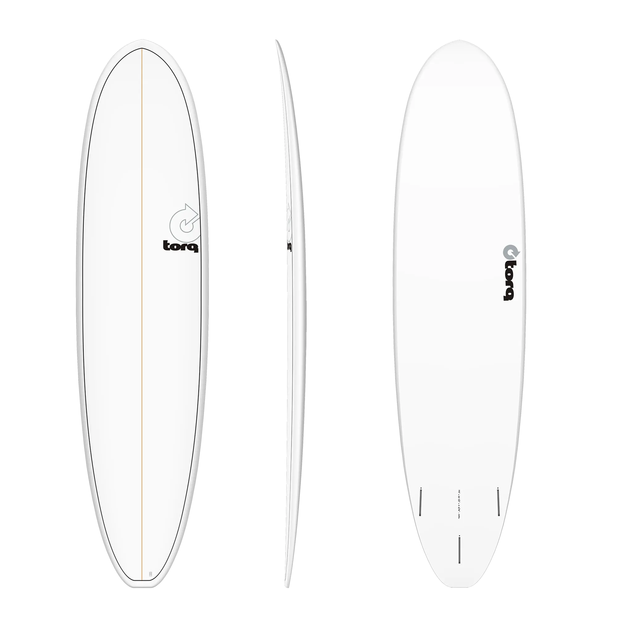 TORQ TET 7'4" VOLUME PLUS - WHITE / PINLINE