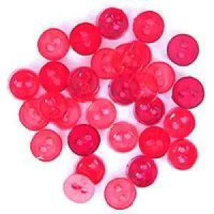 Trimits Mini Craft Transparent Round Buttons - Red Shades