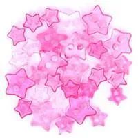 Trimits Mini Craft Transparent Star Buttons - Pink Shades