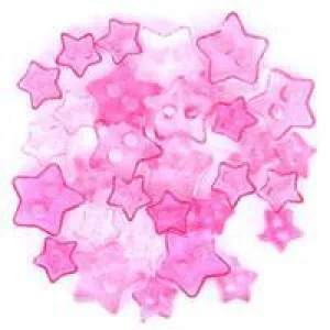 Trimits Mini Craft Transparent Star Buttons - Pink Shades