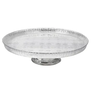 Tuscany Antique Silver White Footed Cakeplate