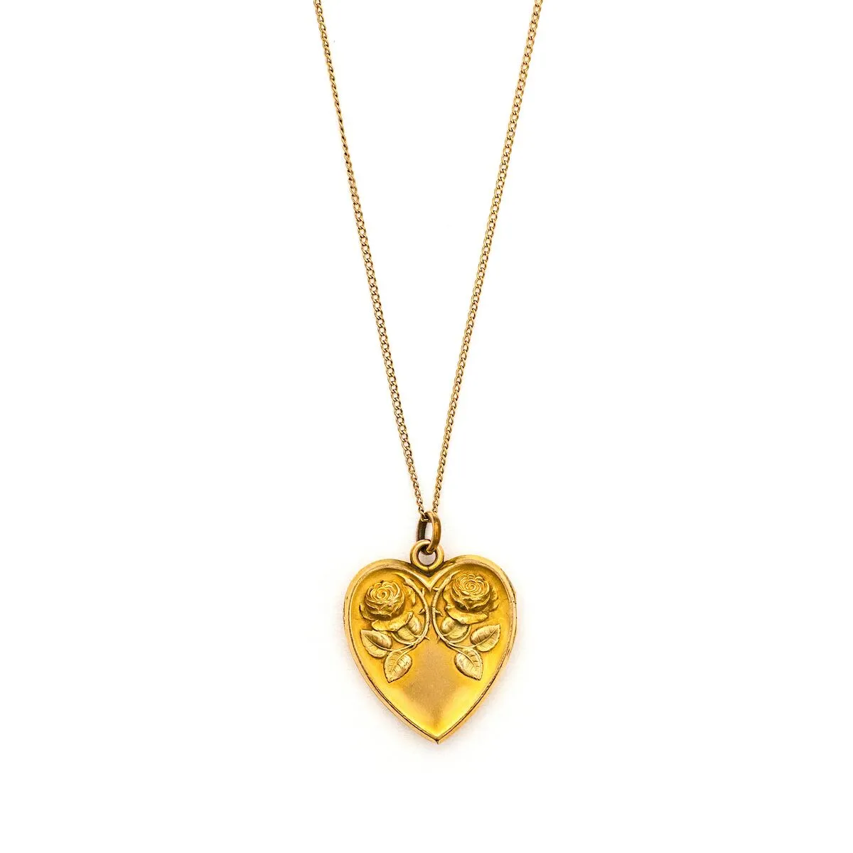 Twin Roses Heart Locket