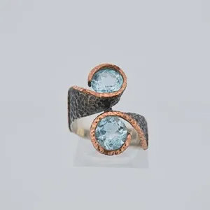 Twin Topaz Statement Designer Ring