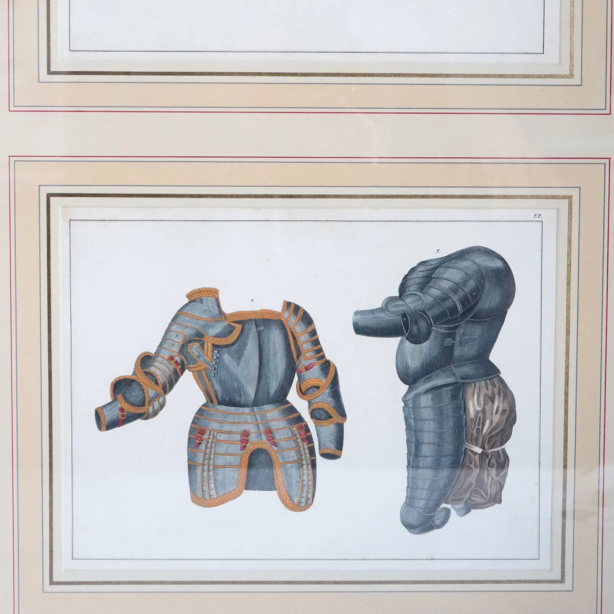 Two Sets FRIEDRICH MARTIN VON REIBISCH Hand Colored Lithographs, Ancient Armor