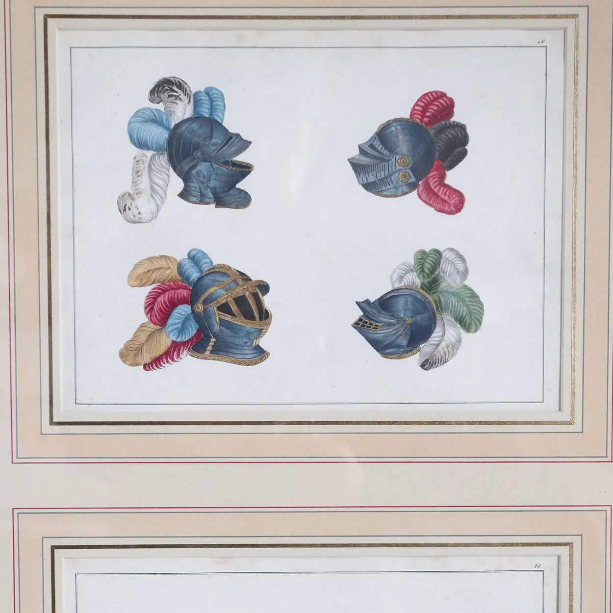 Two Sets FRIEDRICH MARTIN VON REIBISCH Hand Colored Lithographs, Ancient Armor