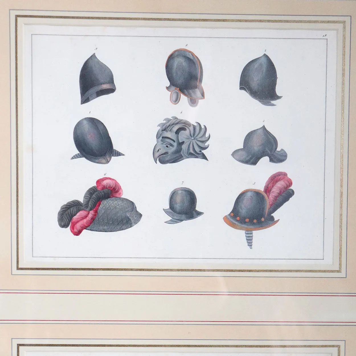 Two Sets FRIEDRICH MARTIN VON REIBISCH Hand Colored Lithographs, Ancient Armor