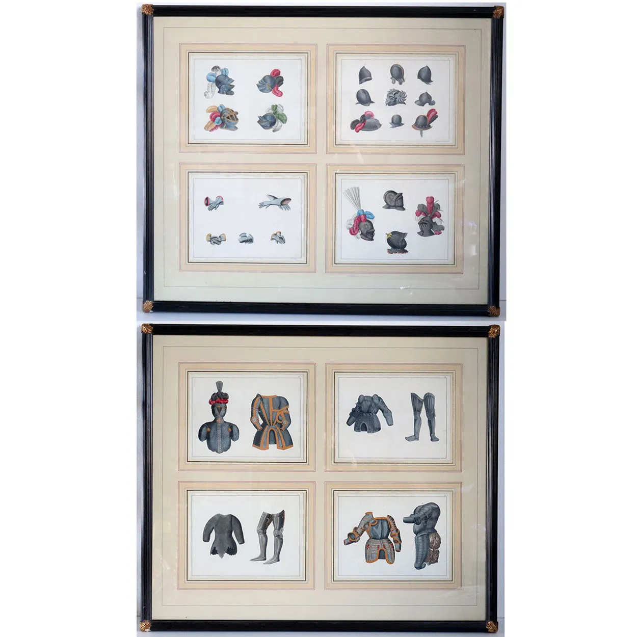Two Sets FRIEDRICH MARTIN VON REIBISCH Hand Colored Lithographs, Ancient Armor