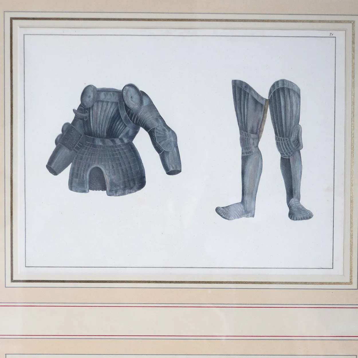 Two Sets FRIEDRICH MARTIN VON REIBISCH Hand Colored Lithographs, Ancient Armor