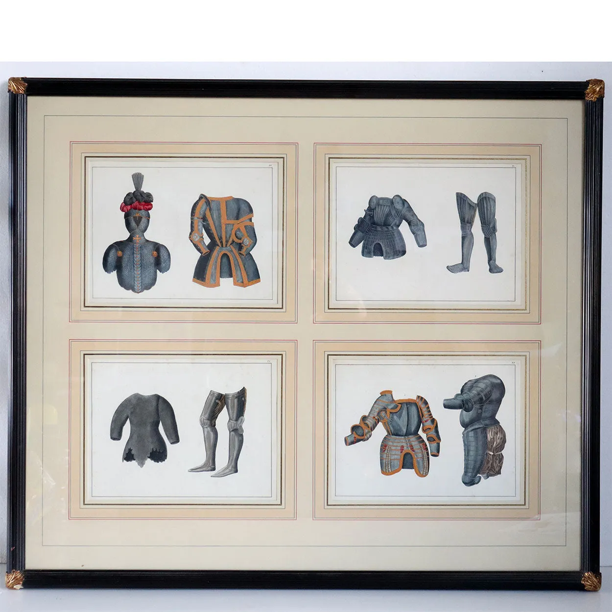 Two Sets FRIEDRICH MARTIN VON REIBISCH Hand Colored Lithographs, Ancient Armor